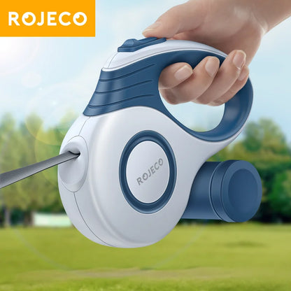 ROJECO Retractable Dog Leash - 3M/5M Extendable Vibes for Outdoor Walks, Hikes & Travel with Small Dogs & Cats