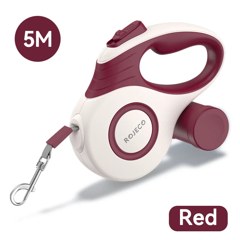 ROJECO Retractable Dog Leash - 3M/5M Extendable Vibes for Outdoor Walks, Hikes & Travel with Small Dogs & Cats