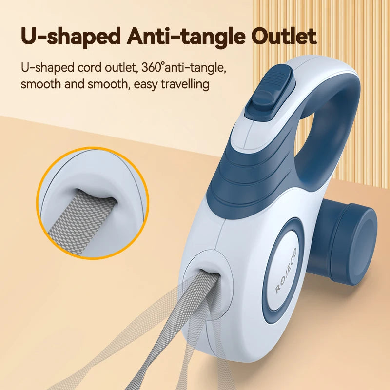 ROJECO Retractable Dog Leash - 3M/5M Extendable Vibes for Outdoor Walks, Hikes & Travel with Small Dogs & Cats