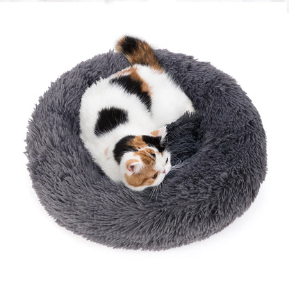 16-40in Fluffy Pet Bed – Soothing & Anti-Anxiety Plush Nest for Dogs & Cats, Super Soft & Warm